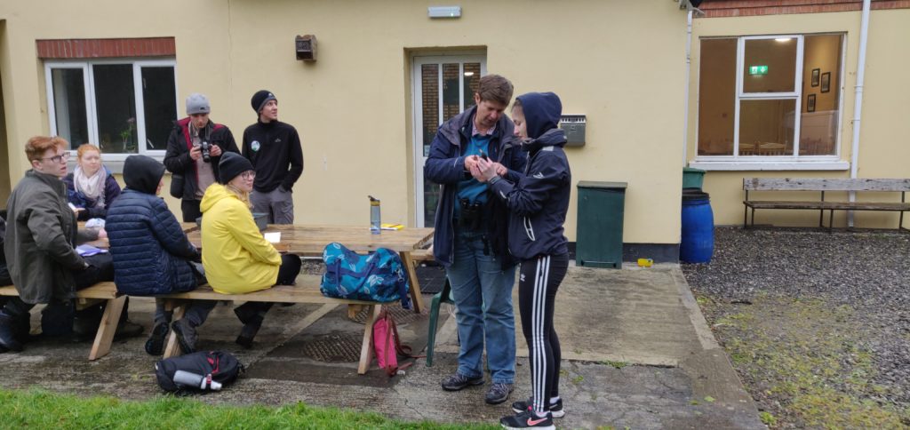 Prof Nicola Marples of TCD teaching ornithological fieldwork in Glendalough