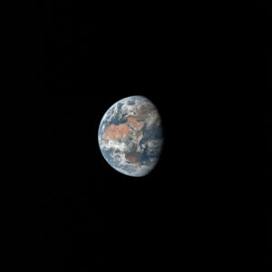 Earth as seen by the Apollo 11 moon landing astronauts